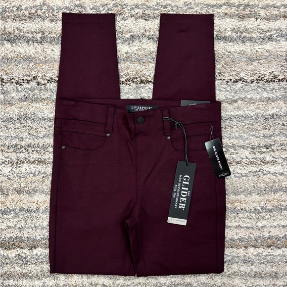 Liverpool The Glider Pull-On Skinny Jeans In Aubergine Sz 2/26 NWT | Liverpool - - Picture 1 of 14